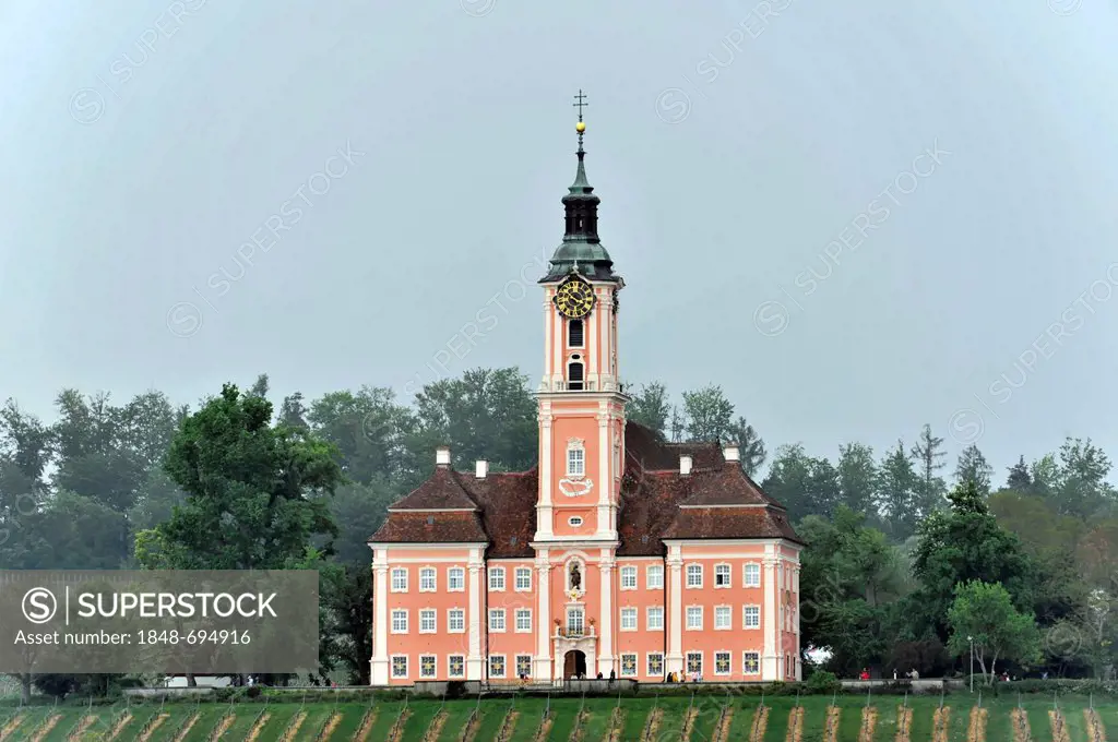 Wallfahrtskirche Birnau Baroque pilgrimage church, monastery, basilica, Birnau, Lake Constance, Baden-Wuerttemberg, Germany, Europe