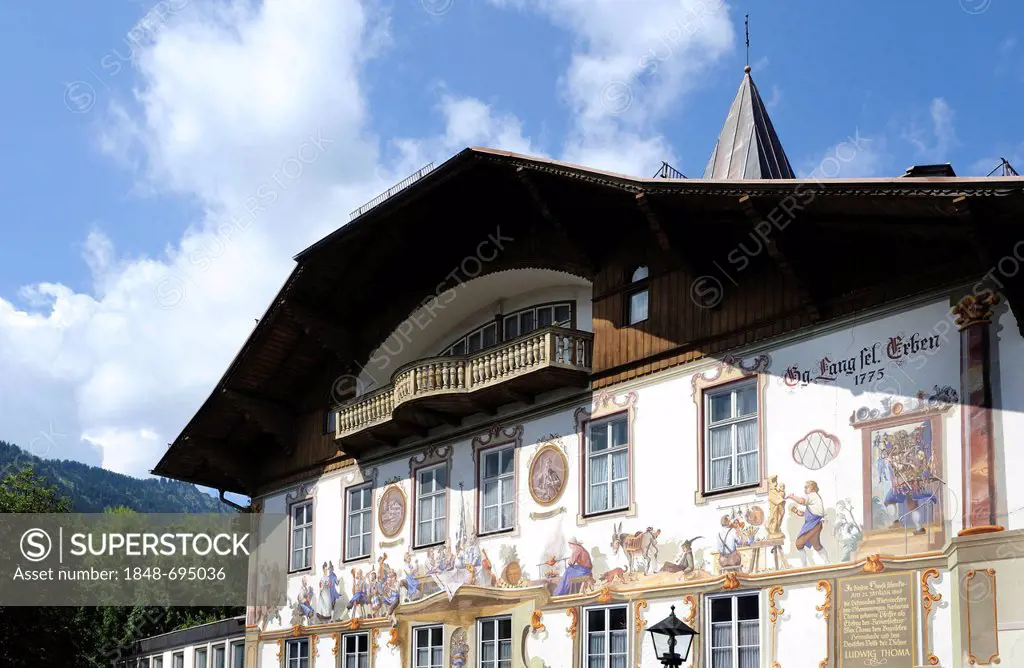 Birthplace of Ludwig Thoma in Oberammergau, Upper Bavaria, Bavaria, Germany, Europe