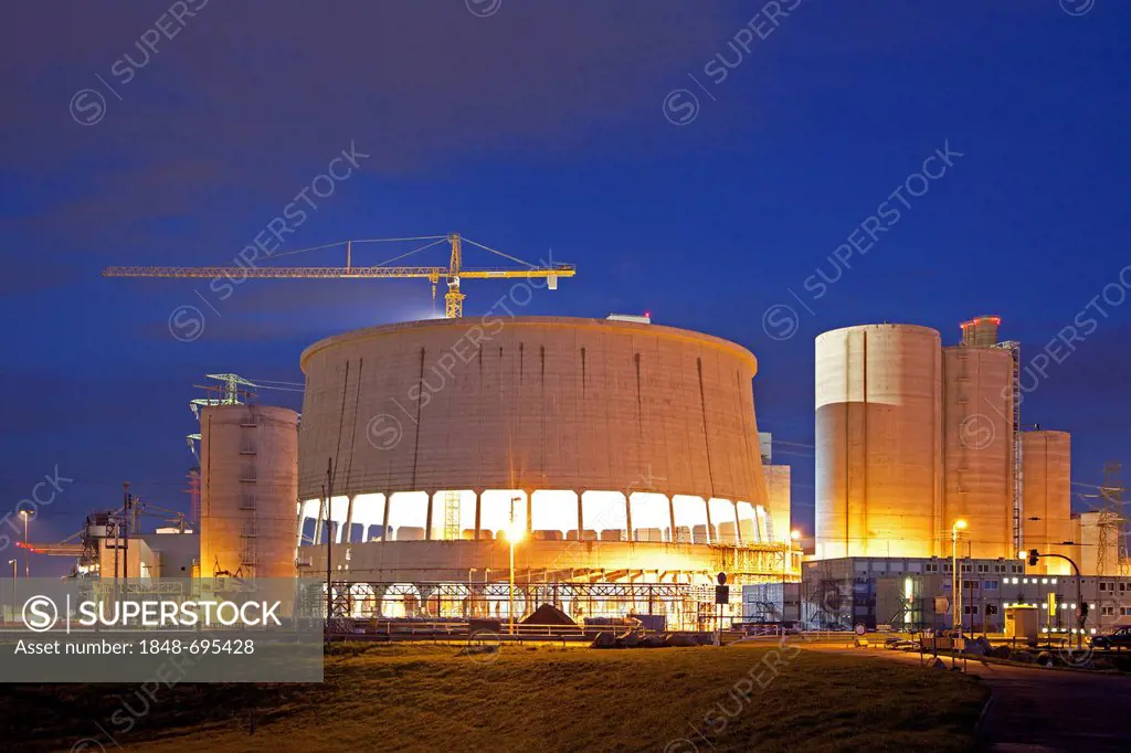 Moorburg coal-fired power plant, under construction since 2007, Hamburg, Germany, Europe