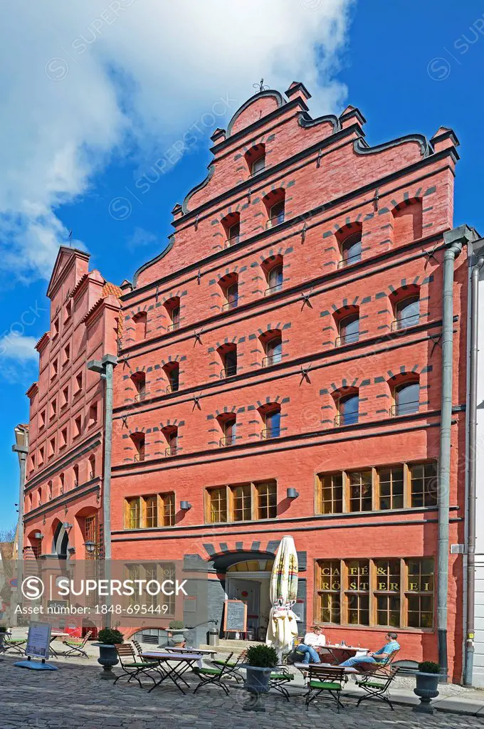 Historical Scheele building from the 19th Century, Old Town of the Hanseatic City of Stralsund, UNESCO World Heritage Site, Mecklenburg-Western Pomera...