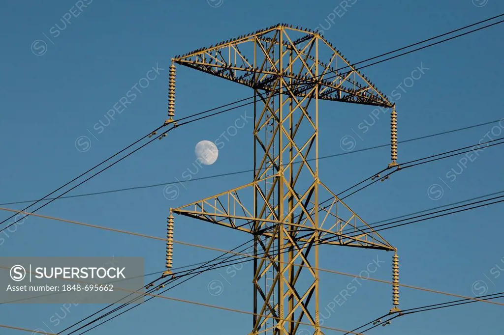 High voltage power lines, Lancaster, California, USA