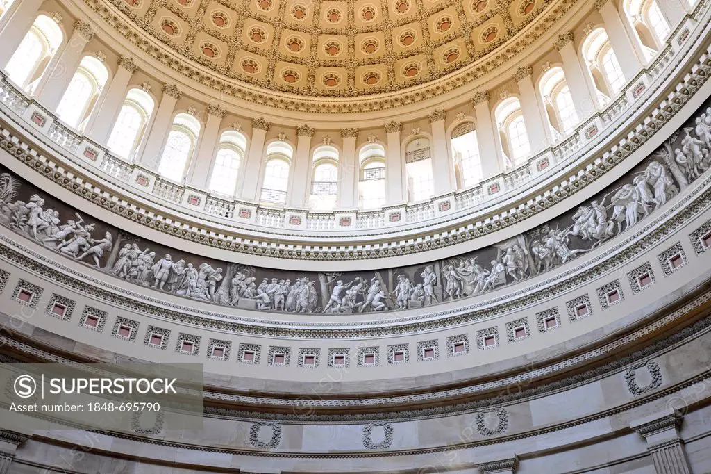 Rotunda of the dome, United States Capitol, Capitol Hill, Washington DC, District of Columbia, United States of America, USA