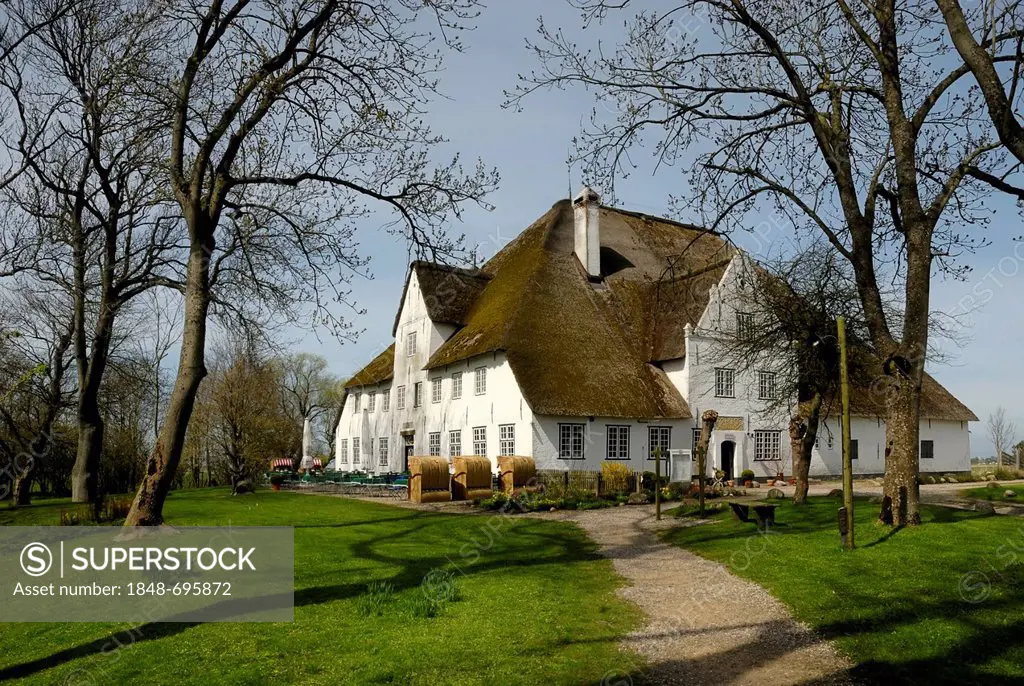 Roter Haubarg, historic farm, 17th Century, near Witzwort, Eiderstedt Peninsula, North Friesland district, Schleswig-Holstein, Germany, Europe