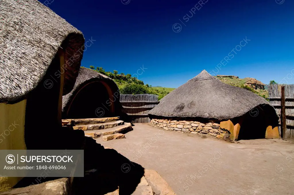 Houses, Basotho Cultural Village, Golden Gate National Park, Free State, South Africa, Africa