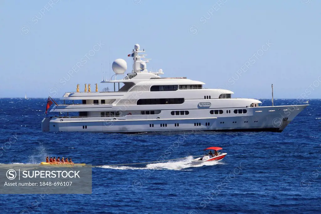 Motor yacht, Apoise, built by Luerssen Yachts, length 67 metres, built in 2006, on the Côte d'Azur, Mediterranean, France, Europe