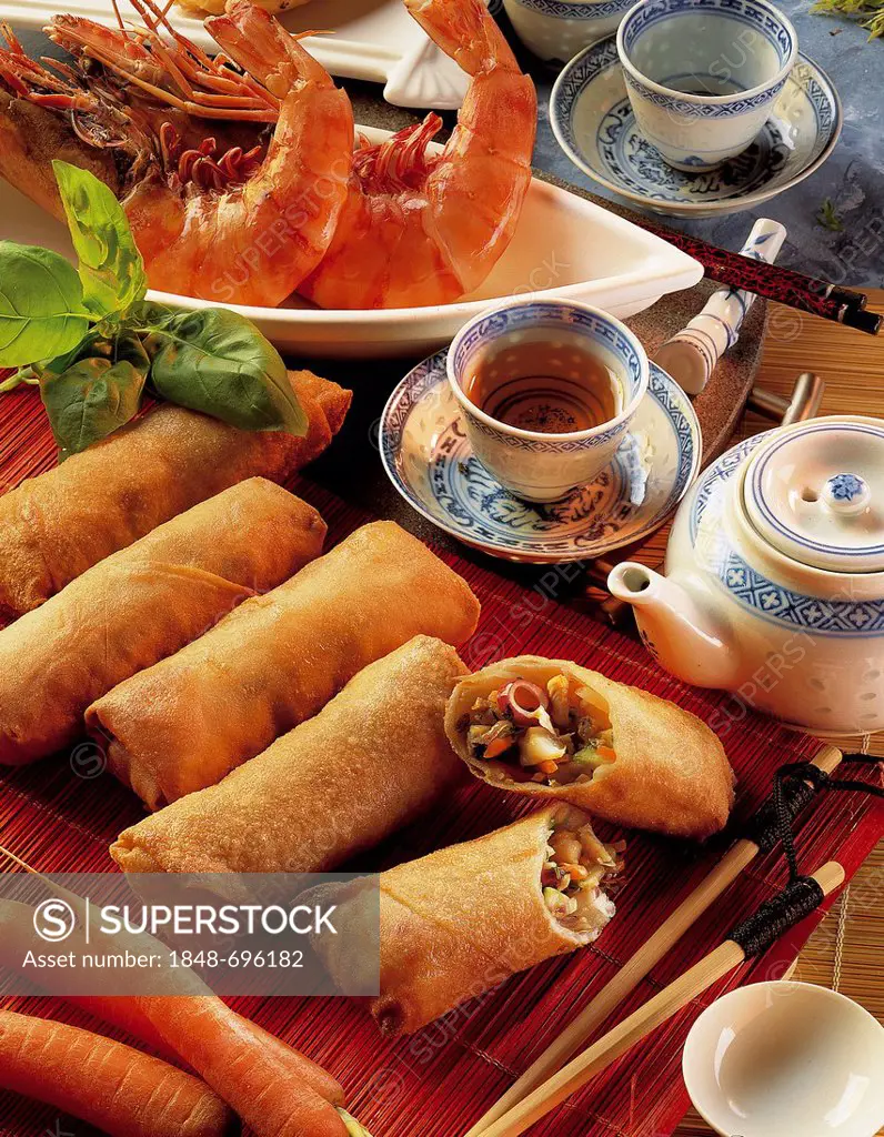 Spring rolls with shrimps, Thailand