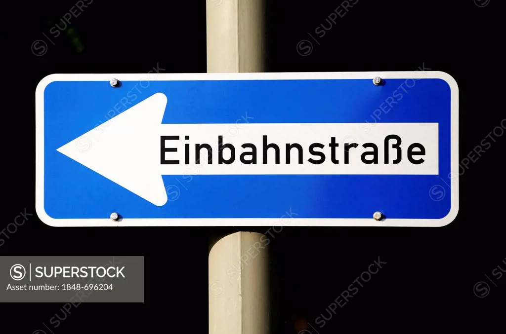 Traffic sign, Einbahnstrasse, German for a one-way street