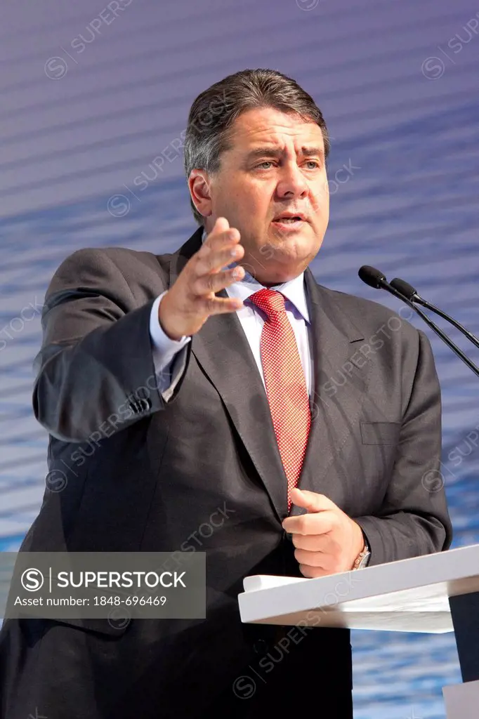 Sigmar Gabriel, chairman of the Social Democratic Party, SPD, at BDI day of German Industry, 27 September 2011, Berlin, Germany, Europe