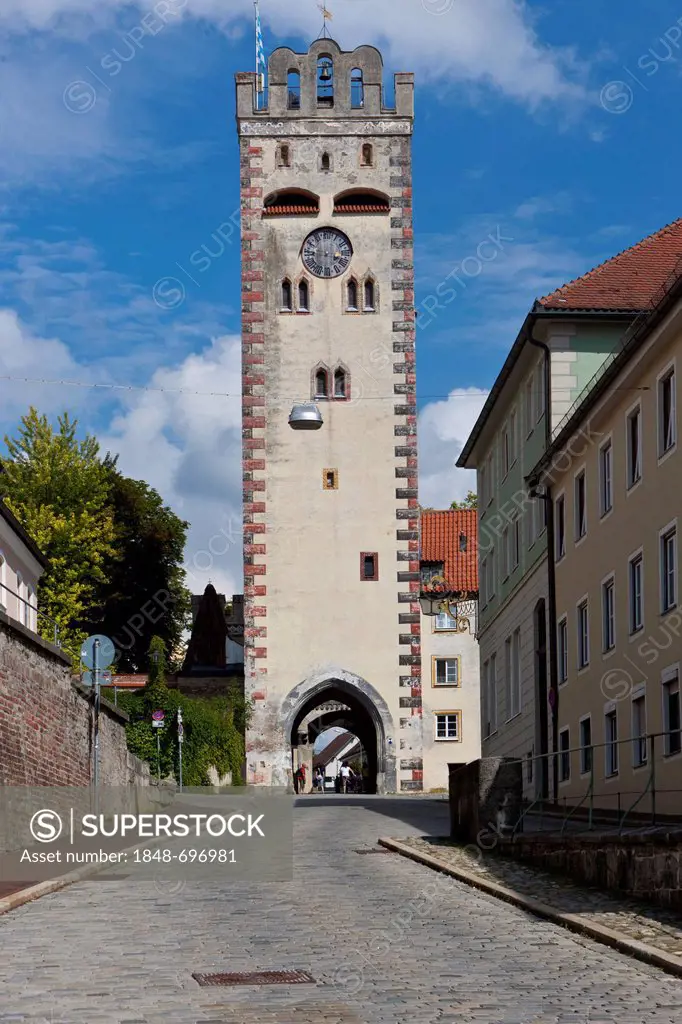 Bayertor, historic town gate, Landsberg am Lech, Bavaria, Germany, Europe, PublicGround