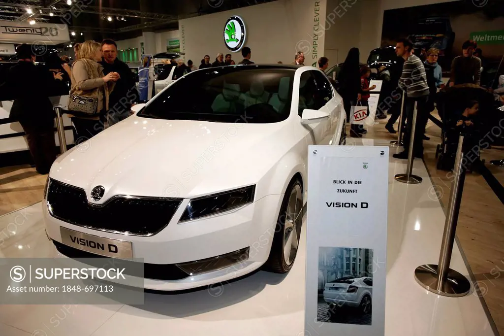 Electric car, Skoda Vision D concept car, design concept on display at the Vienna Auto Show 2012, car show, Vienna, Austria, Europe