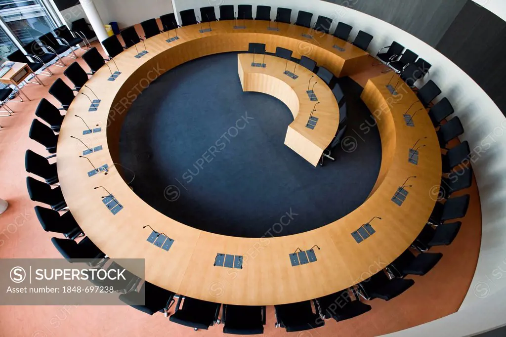 Deutscher Bundestag, German parliement, empty assembly chamber of the agricultural policy committee in Paul-Loebe-Haus, Berlin, Germany, Europe