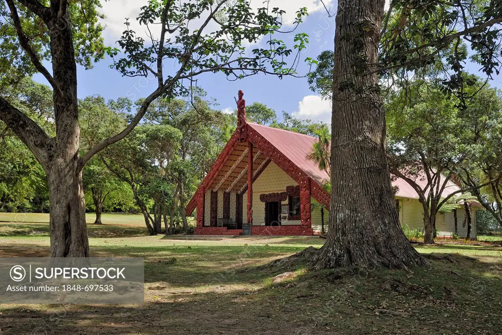 Maori Meeting House, Waitangi Treaty Grounds, Waitangi, North Island, New Zealand