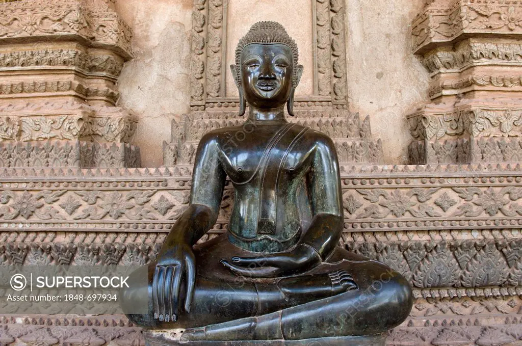 Buddha statue, Museum of Buddhist Art, Ho Phra Keo temple, Vientiane, Laos, Indochina, Asia