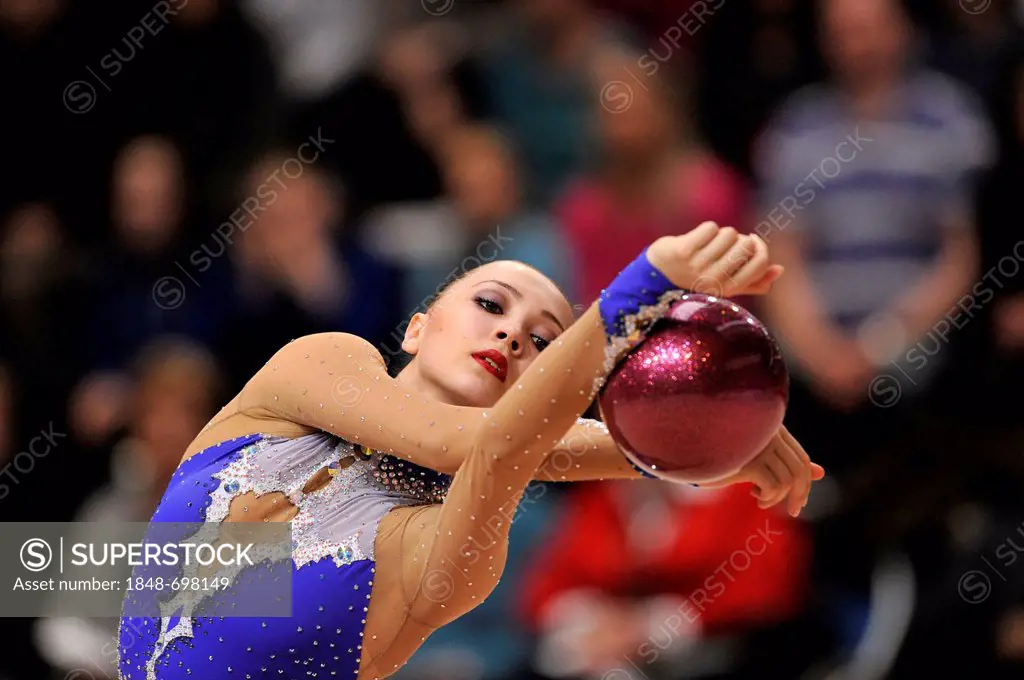 Anna Alyabyeva, KAZ, Kazakhstan, ball, Rhythmic Gymnastics Schmiden International 2012, Fellbach near Stuttgart, Baden-Wuerttemberg, Germany, Europe