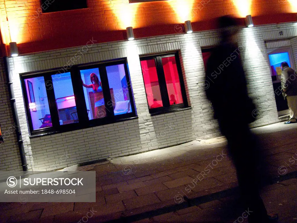 Prostitution, customers, punters in a street with brothels, Oberhausen, Ruhr Area, Germany, Europe