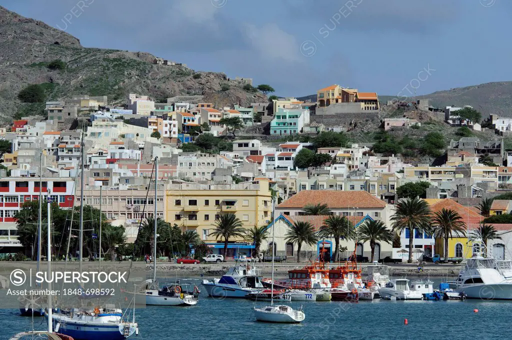 Harbour bay of Mindelo, Sao Vicente, Cape Verde, Africa
