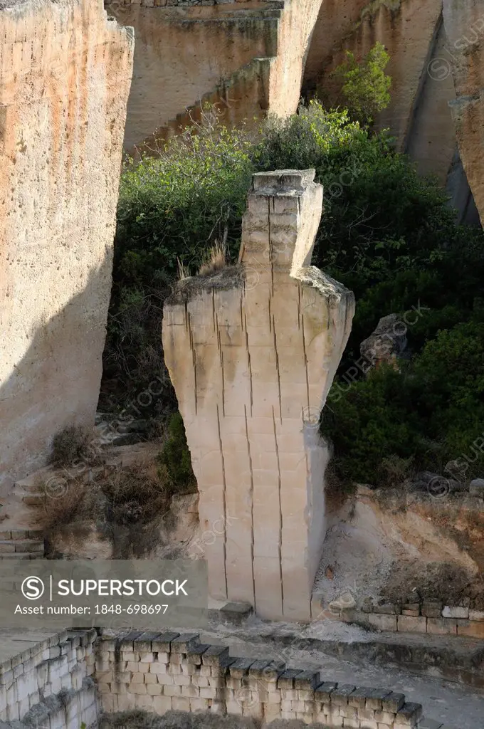Open-air museum quarry Pedreres de s'Hostal, Menorca, Balearic Islands, Spain, Europe