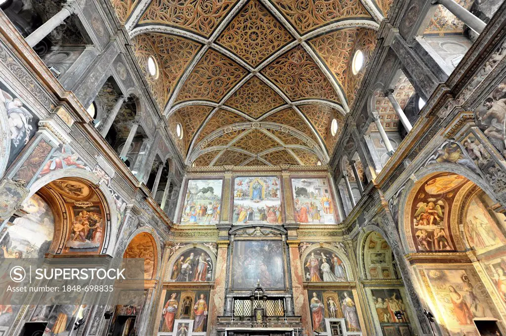 Interior view, church of San Maurizio al Monastero Maggiore, built 1503-1518, Milan, Italy, Europe