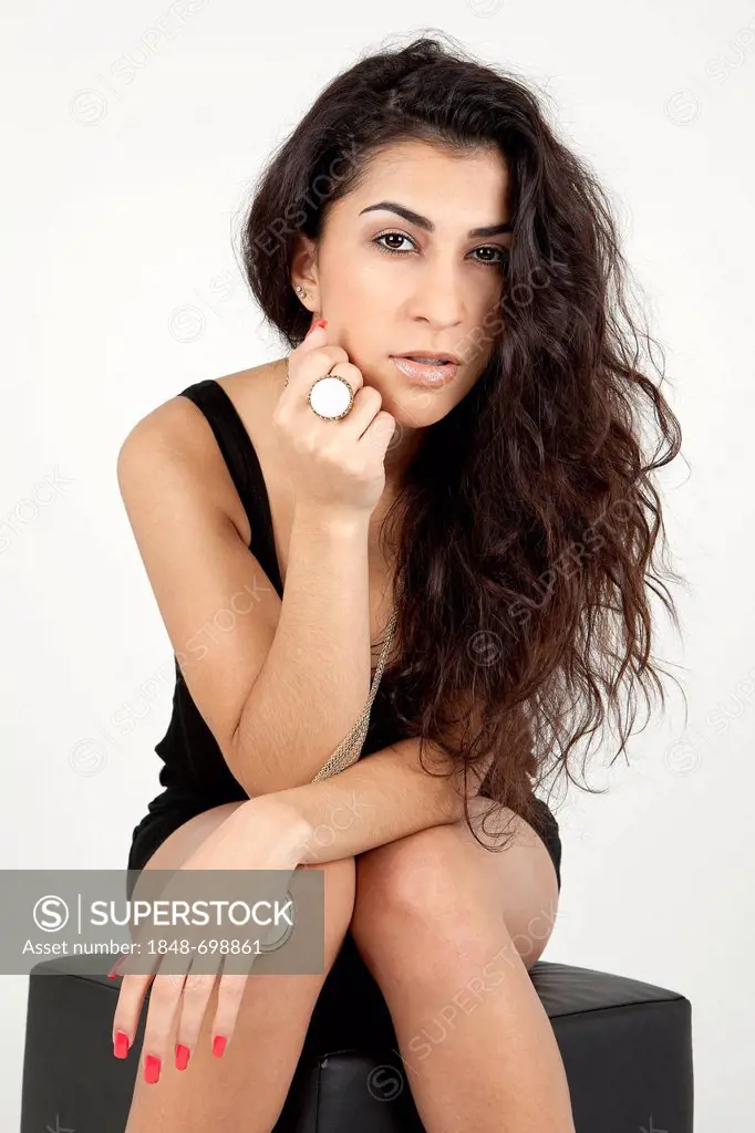 Young woman with long dark hair