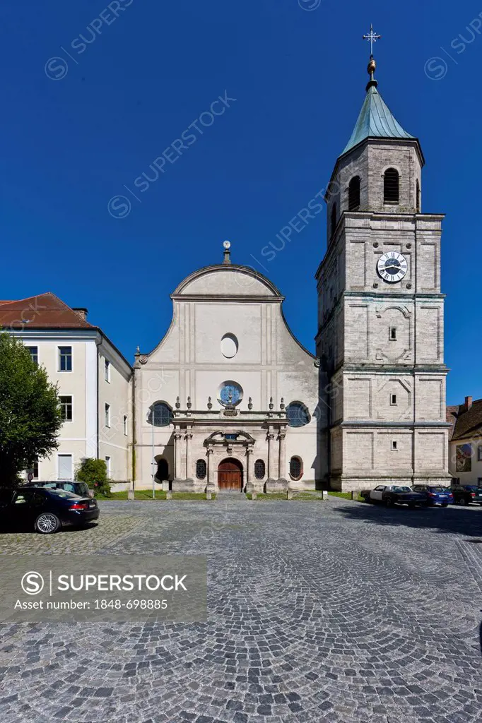 Parish church of St. Salvator and the Holy Cross, Heilig Kreuz, former Augustinian Canons Church, Polling, Upper Bavaria, Bavaria, Germany, Europe, Pu...