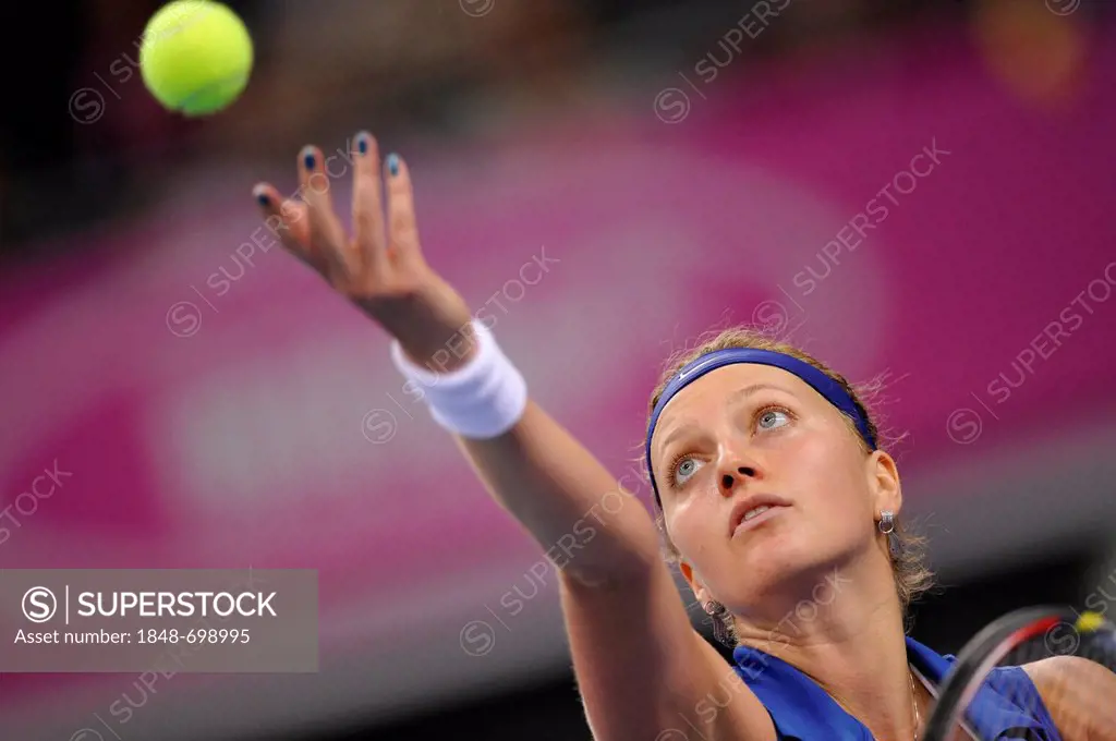 Petra Kvitova, CZE, international tennis match, Germany vs. Czech Republic, FedCup, Federations Cup, World Group 2012, Porsche Arena, Stuttgart, Baden...