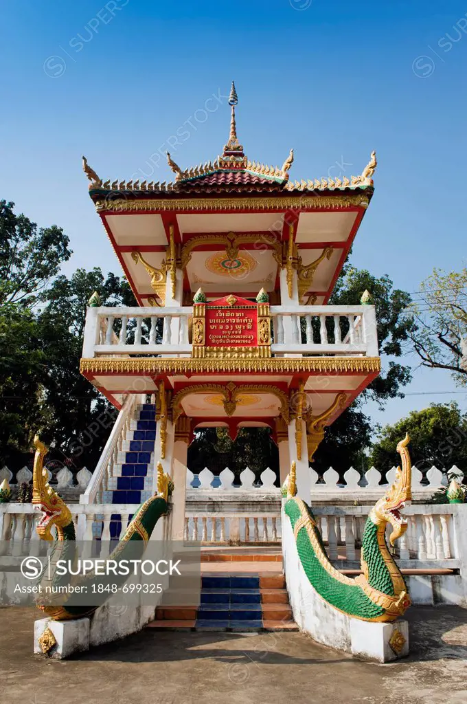 Drum tower, Wat Sisaket temple, Vientiane, Laos, Indochina, Asia