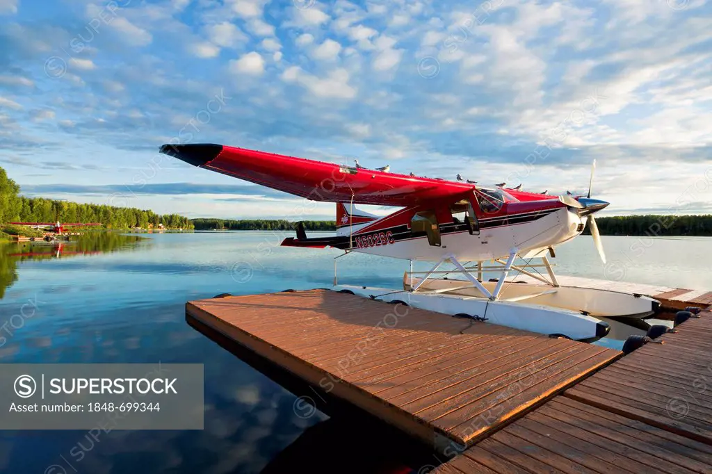 Seaplane in the dock at Willow, Alaska, USA, PublicGround