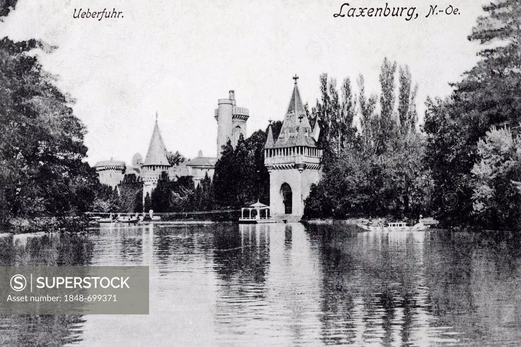 Laxenburg castle near Vienna, around 1900, residence of Habsburg dynasty, historic postcard, Lower Austria, Austria, Europe