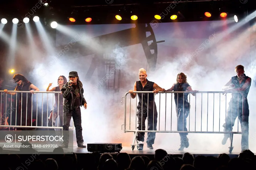 Rock songs performed by Marc Storace of rock band Krokus, artistic performance, live performance, Das Zelt, events venue, Rock Circus in Lucerne, Swit...