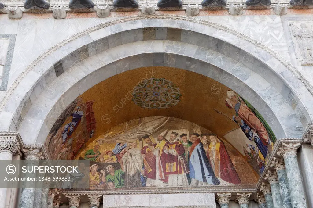 Ceiling painting, Basilica di San Marco, St Mark's Basilica, San Marco district, Piazza San Marco, St Mark's Square, Venice, UNESCO World Heritage Sit...