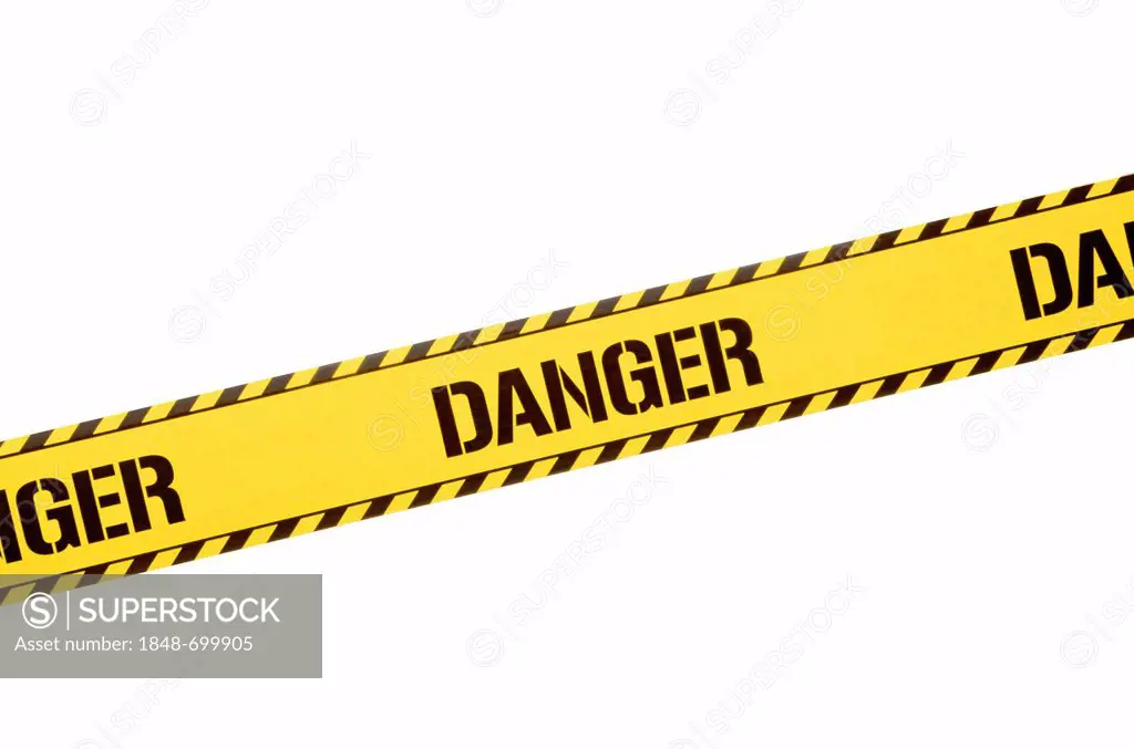 Barrier tape with the word danger