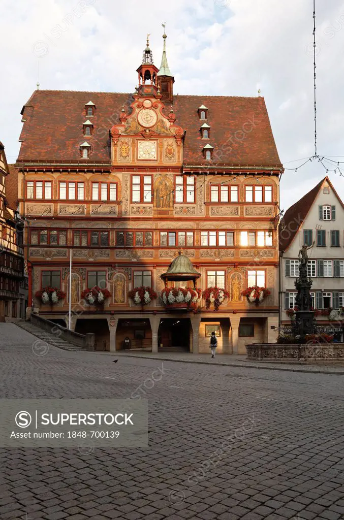 Tuebinger City Hall, on the market square of Tuebingen, Baden-Wuerttemberg, Germany, Europe, PublicGround