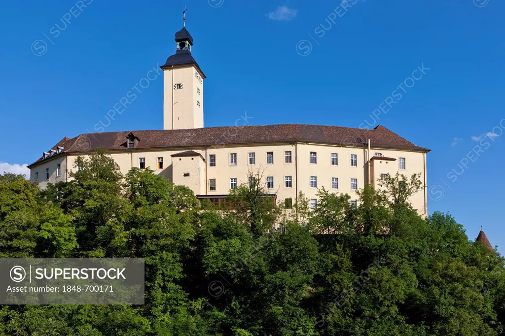 Schloss Horneck Castle, Castle of the Teutonic Order, Gundelsheim, Odenwald, Baden-Wuerttemberg, Germany, Europe, PublicGround
