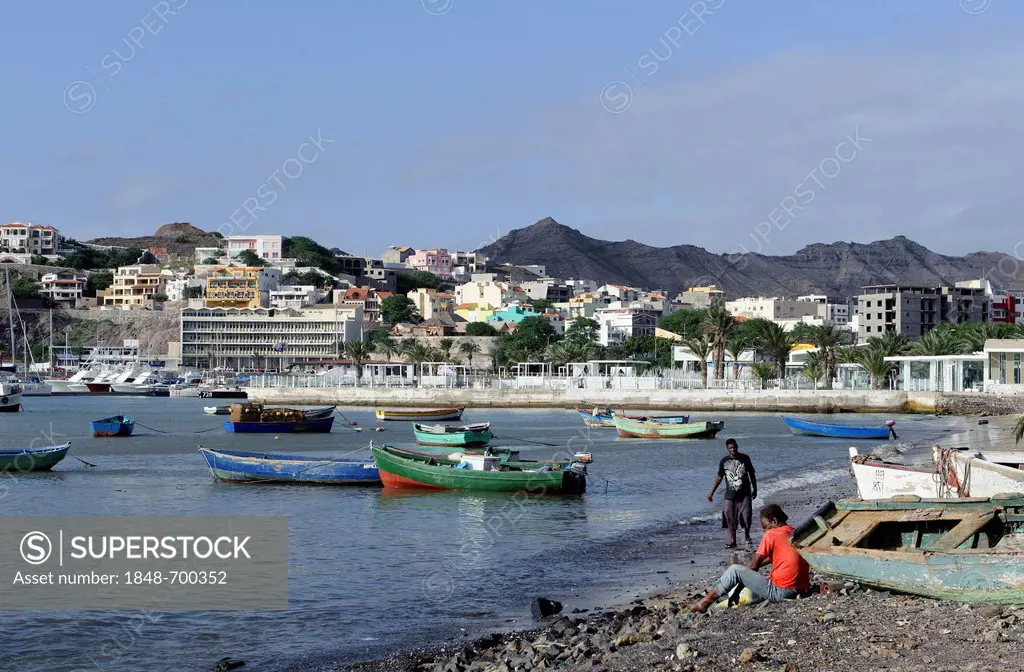 Fishing boats in Mindelo, Sao Vicente, Cape Verde, Africa