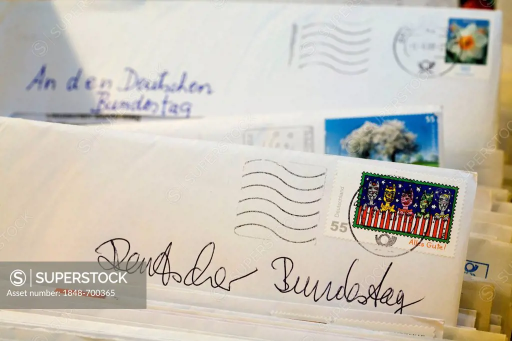 Distribution of mail in the German Parliament, Deutscher Bundestag, Berlin, Germany, Europe
