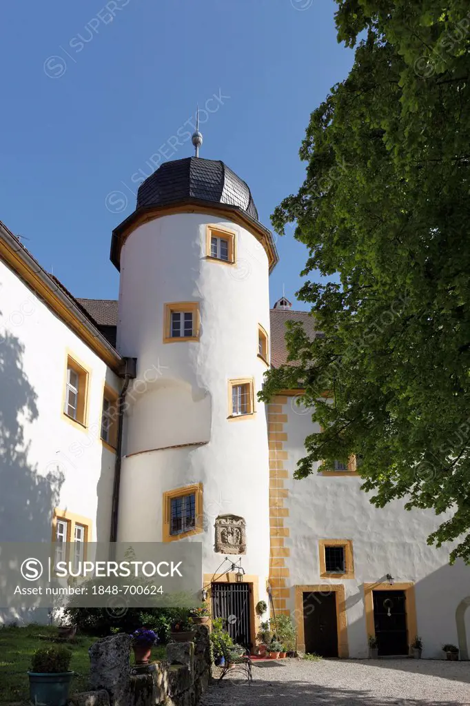 Unteraufsess Castle, Aufsess, Little Switzerland, Upper Franconia, Franconia, Bavaria, Germany, Europe