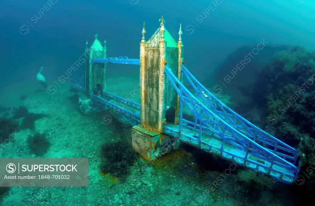 Underwater museum, Tower Bridge, sculpture, Cape Tarhankut, Tarhan Qut, Black sea, Crimea, Ukraine, Eastern Europe