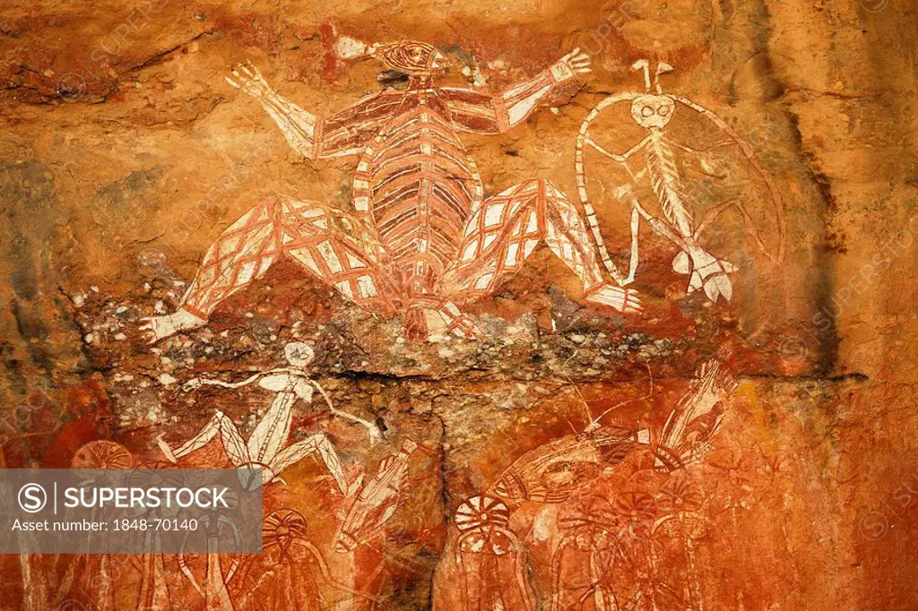 Aboriginal rock paintings at Nourlangie Rock, Kakadu National Park, Northern Territory, Australia