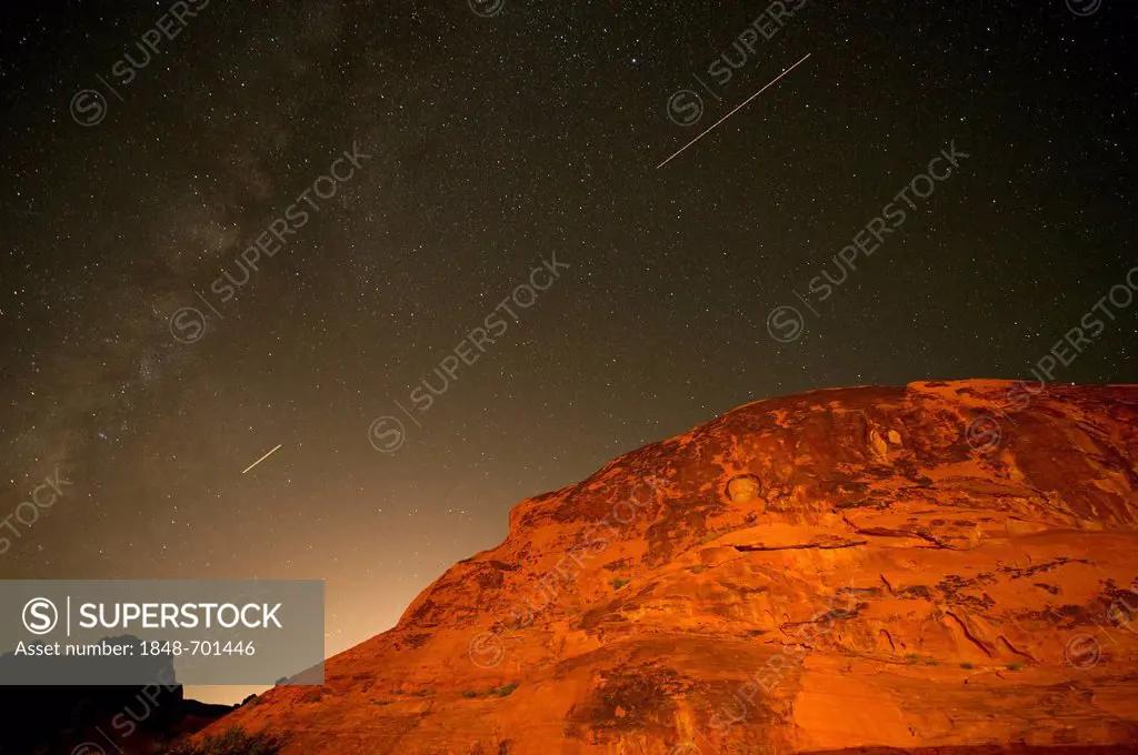 Starry sky in the Valley of Fire State Park, Nevada, USA