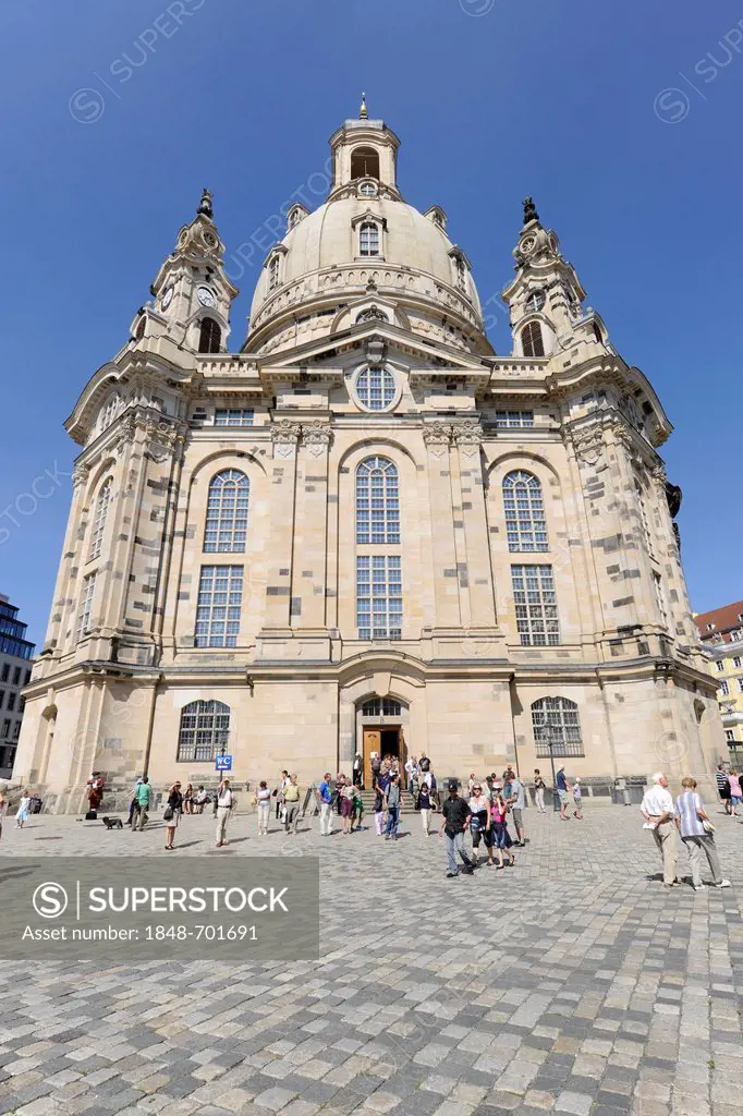 Frauenkirche, Church of Our Lady, Neumarkt square, Dresden, Saxony, Germany, Europe