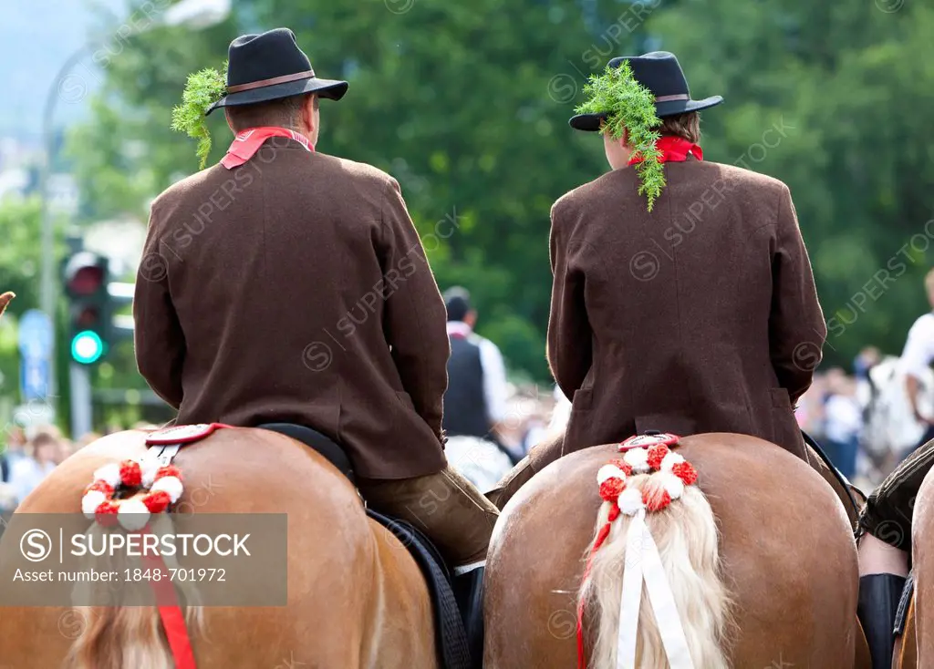 Koetztinger Pfingstritt, one of the largest mounted religious processions in Europe, at Pentecost, Bad Koetzting, Bavaria, Germany, Europe, PublicGrou...
