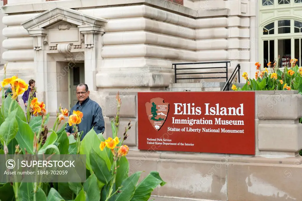 Sign, Ellis Island Immigration Museum, New York, USA, North America