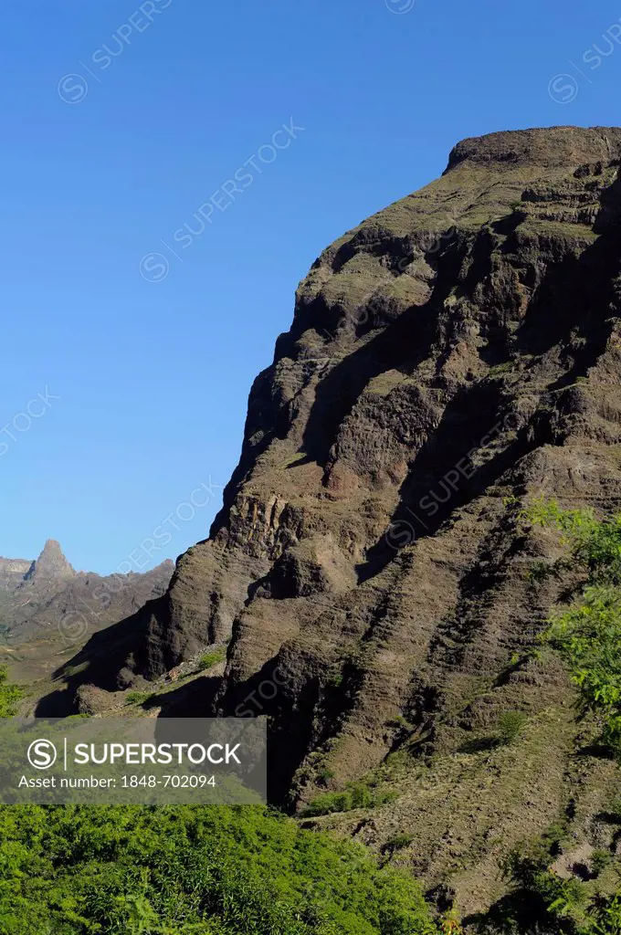 Mountains at Cha de Morte, Santo Antao, Cape Verde, Africa