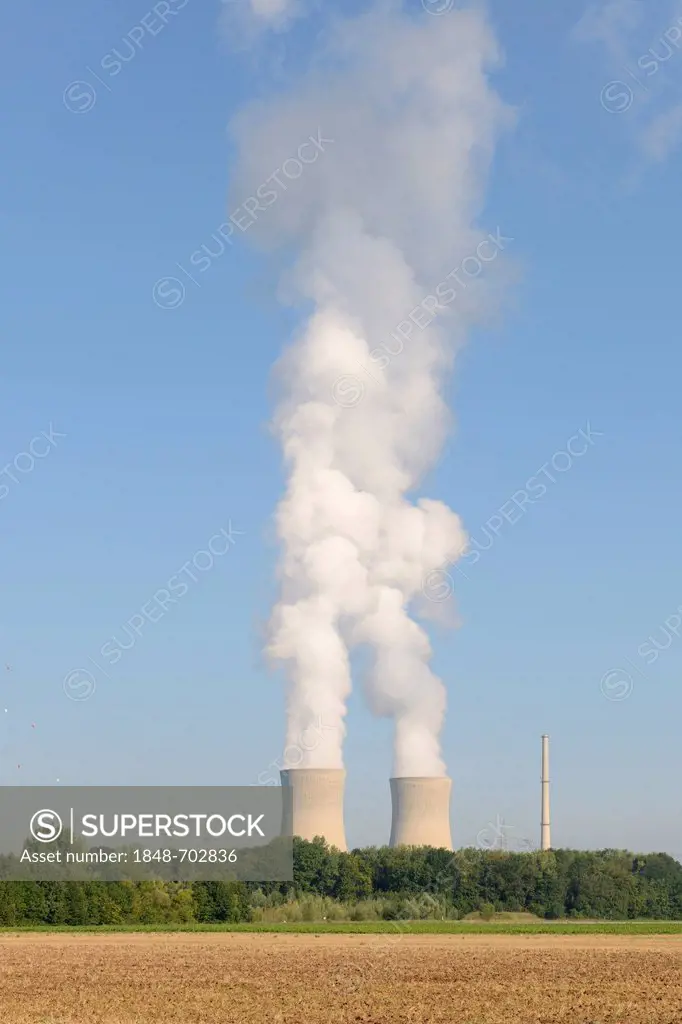 Grafenrheinfeld Nuclear Power Plant, near Schweinfurt, Lower Franconia, Bavaria, Germany, Europe