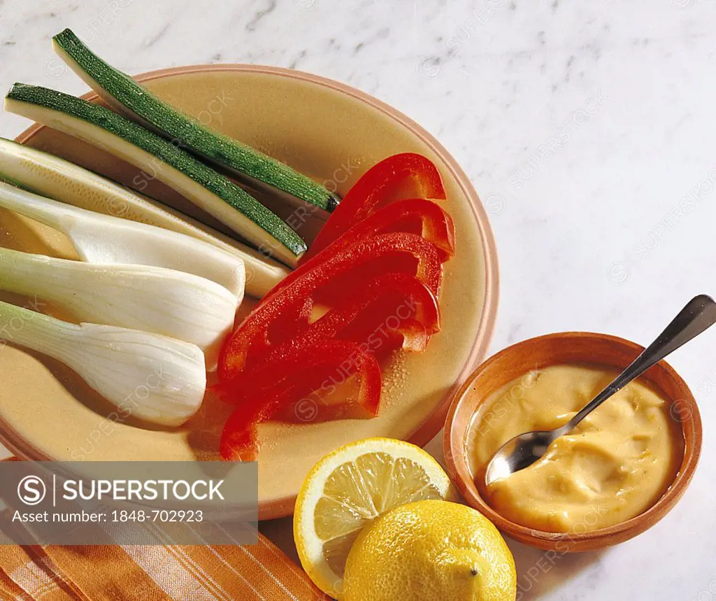 Provencal vegetables with garlic mayonnaise, France