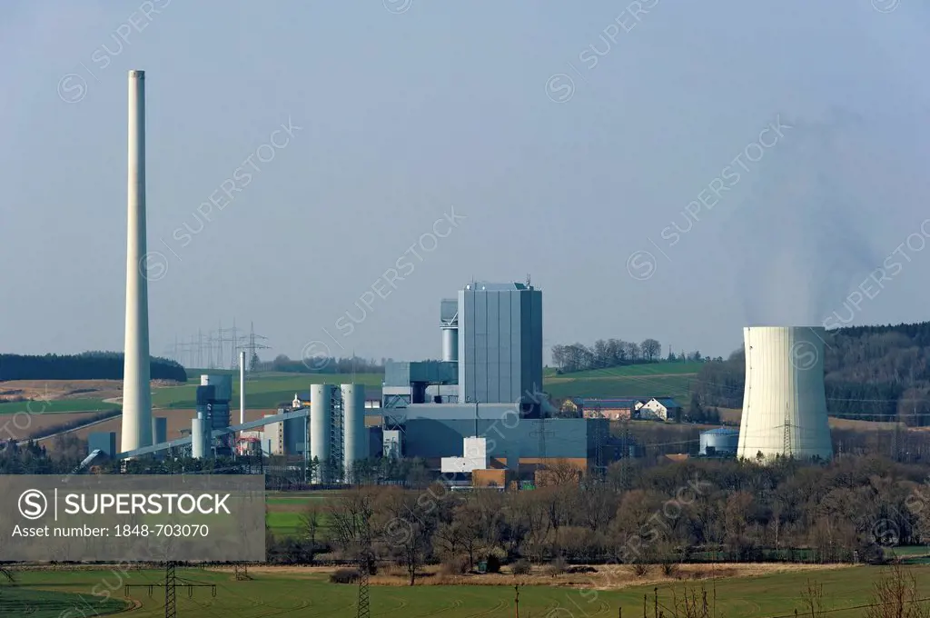 Zolling coal-fired power plant near Freising, Upper Bavaria, Bavaria, Germany, Europe, PublicGround