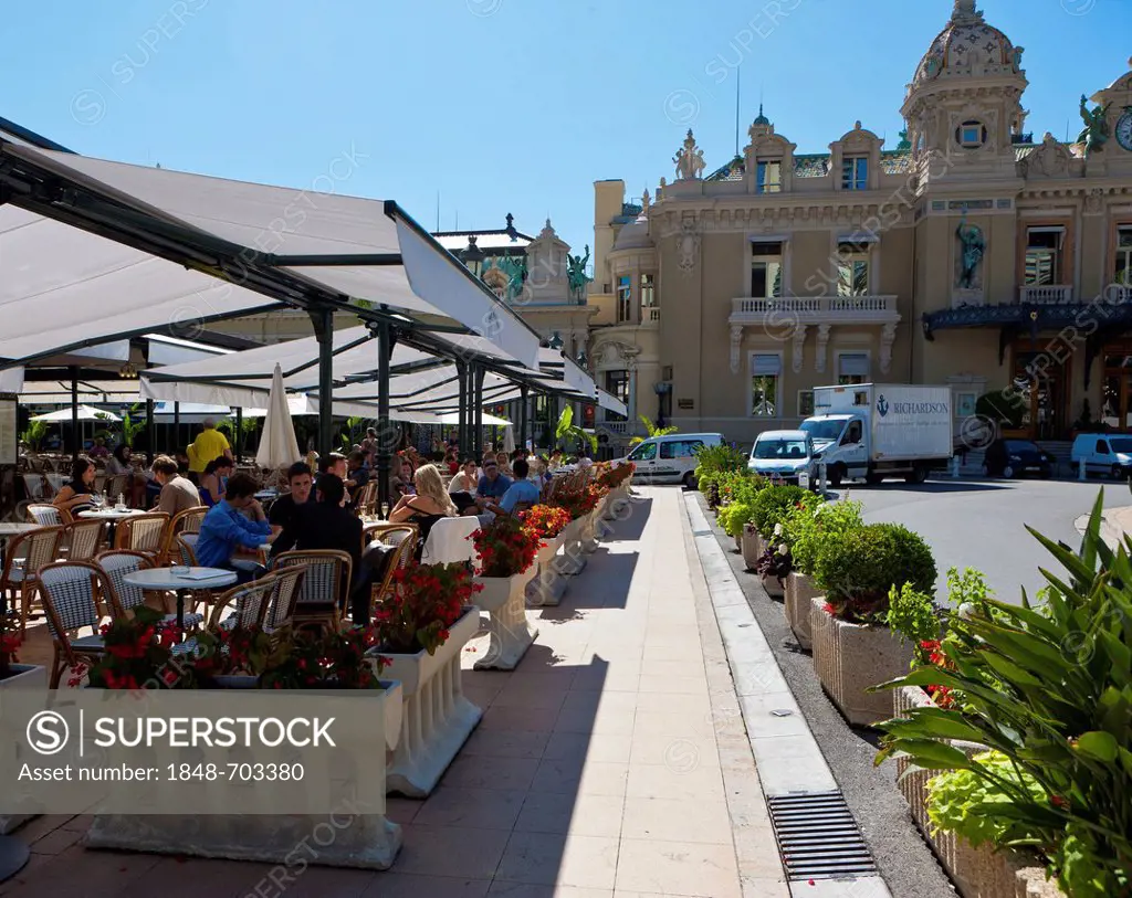 Cafe de Paris, Place du Casino, Monte Carlo, principality of Monaco, Monaco, Europe, PublicGround