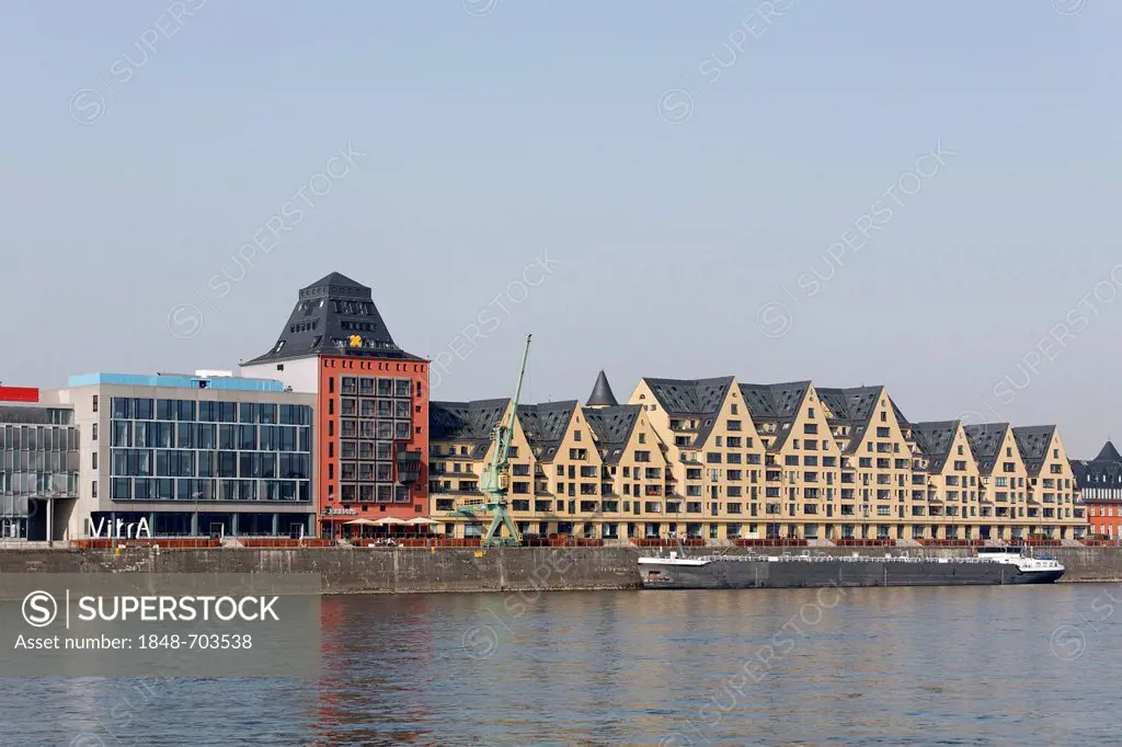 Siebengebirge residential complex, former warehouses, Rheinauhafen, Cologne, North Rhine-Westphalia, Germany, Europe