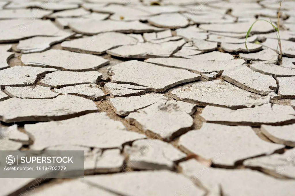 Dry, cracked mud, symbolic image for climate change