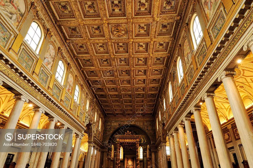 Interior view of the church of Santa Maria Maggiore, Rome, Italy, Europe